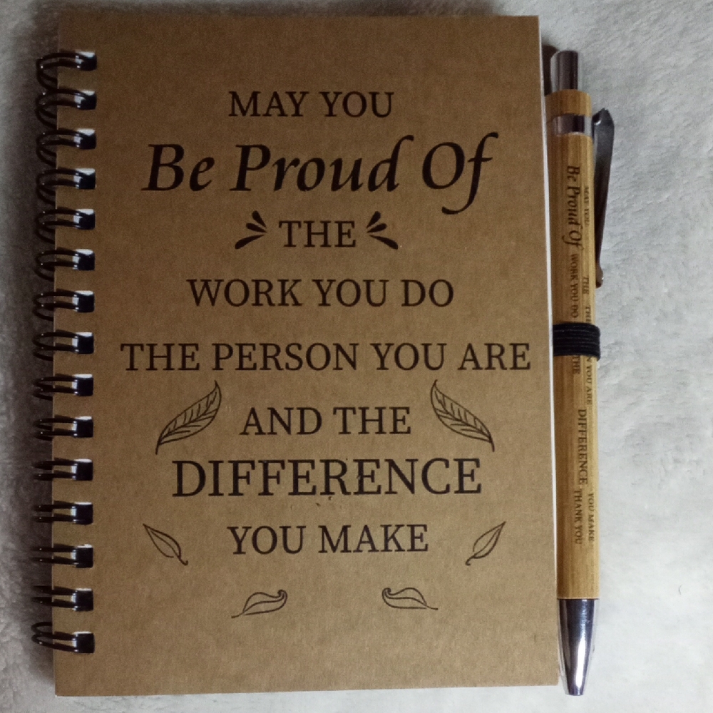 INSPIRATIONAL NOTEBOOK WITH MATCHING PEN WITH SAME SAYING!! NEW!!